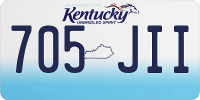 KY license plate 705JII