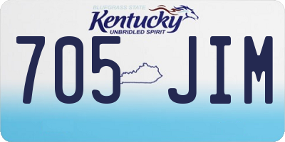 KY license plate 705JIM