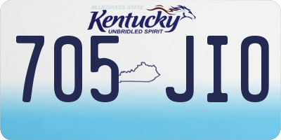 KY license plate 705JIO