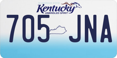 KY license plate 705JNA