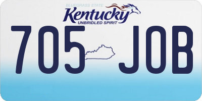 KY license plate 705JOB