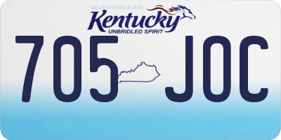 KY license plate 705JOC