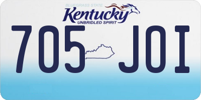 KY license plate 705JOI