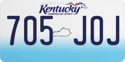 KY license plate 705JOJ