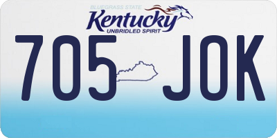 KY license plate 705JOK
