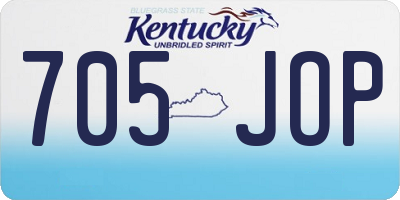 KY license plate 705JOP