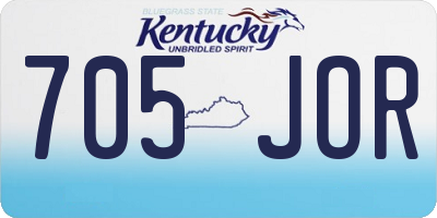 KY license plate 705JOR