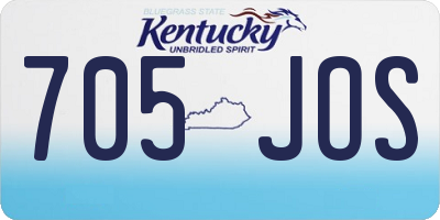 KY license plate 705JOS