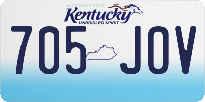KY license plate 705JOV