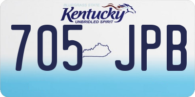 KY license plate 705JPB