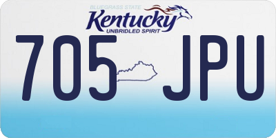 KY license plate 705JPU