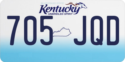 KY license plate 705JQD