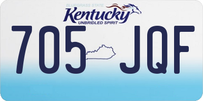KY license plate 705JQF