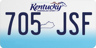 KY license plate 705JSF