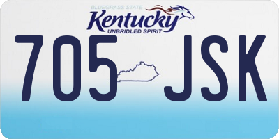 KY license plate 705JSK