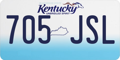 KY license plate 705JSL