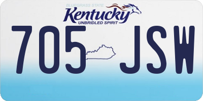 KY license plate 705JSW