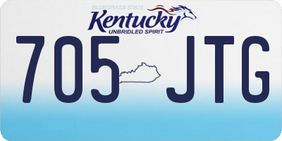 KY license plate 705JTG