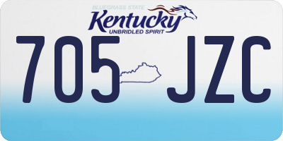 KY license plate 705JZC