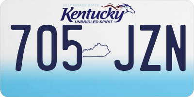 KY license plate 705JZN