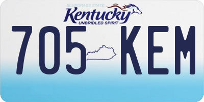 KY license plate 705KEM
