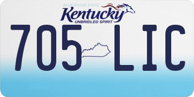 KY license plate 705LIC
