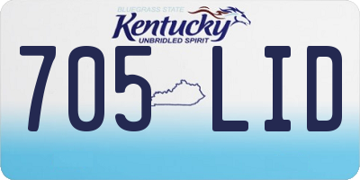 KY license plate 705LID