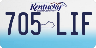 KY license plate 705LIF