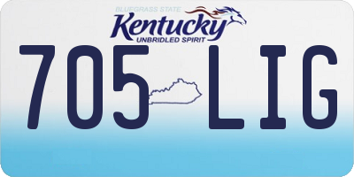 KY license plate 705LIG