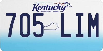 KY license plate 705LIM