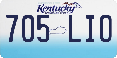 KY license plate 705LIO