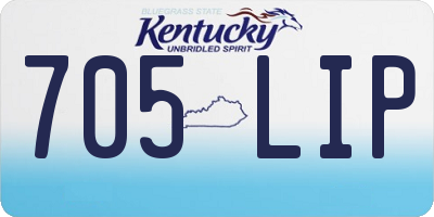 KY license plate 705LIP