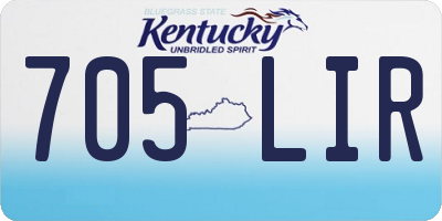 KY license plate 705LIR
