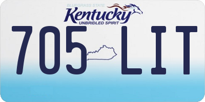 KY license plate 705LIT