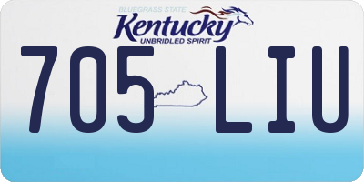 KY license plate 705LIU