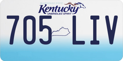 KY license plate 705LIV