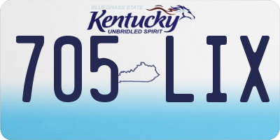 KY license plate 705LIX