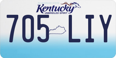 KY license plate 705LIY