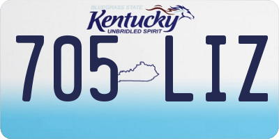 KY license plate 705LIZ