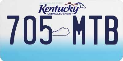 KY license plate 705MTB