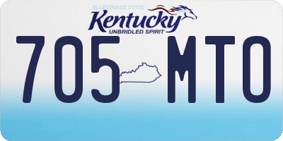 KY license plate 705MTO