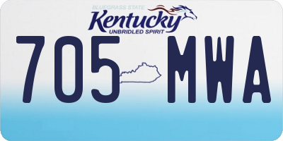 KY license plate 705MWA