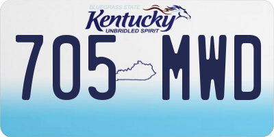 KY license plate 705MWD