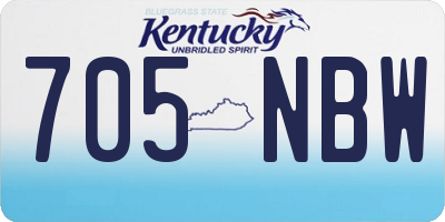 KY license plate 705NBW