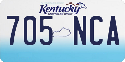 KY license plate 705NCA