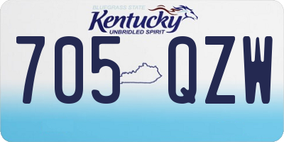 KY license plate 705QZW