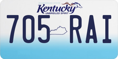 KY license plate 705RAI