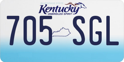 KY license plate 705SGL