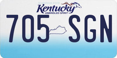 KY license plate 705SGN