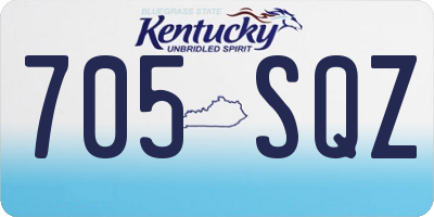 KY license plate 705SQZ